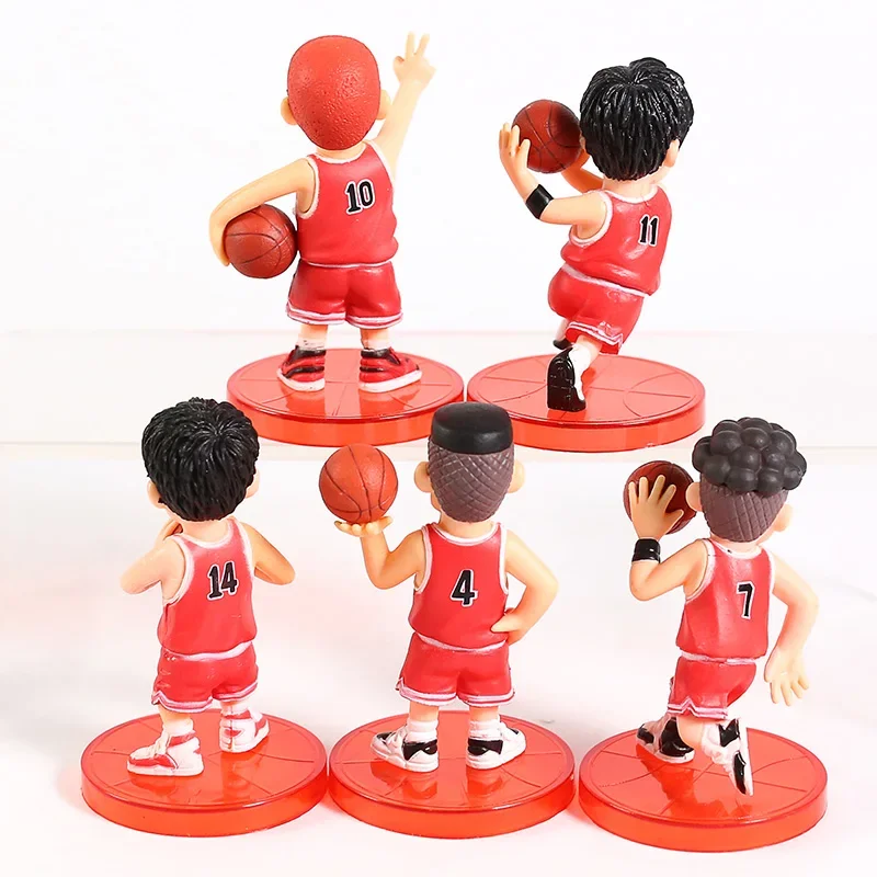 Anime Hanamichi Sakuragi Rukawa Kaede Miyagi Ryota Mitsui Hisashi Akagi Takenori PVC Figures Toys 5pcs/set