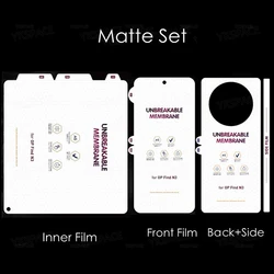 Inner Front Back Side Frosted Matte Hydrogel Film For OPPO Find N 2 3 5 6 N2 N3 N5 N6 Clear HD Transparant Soft Screen Protector