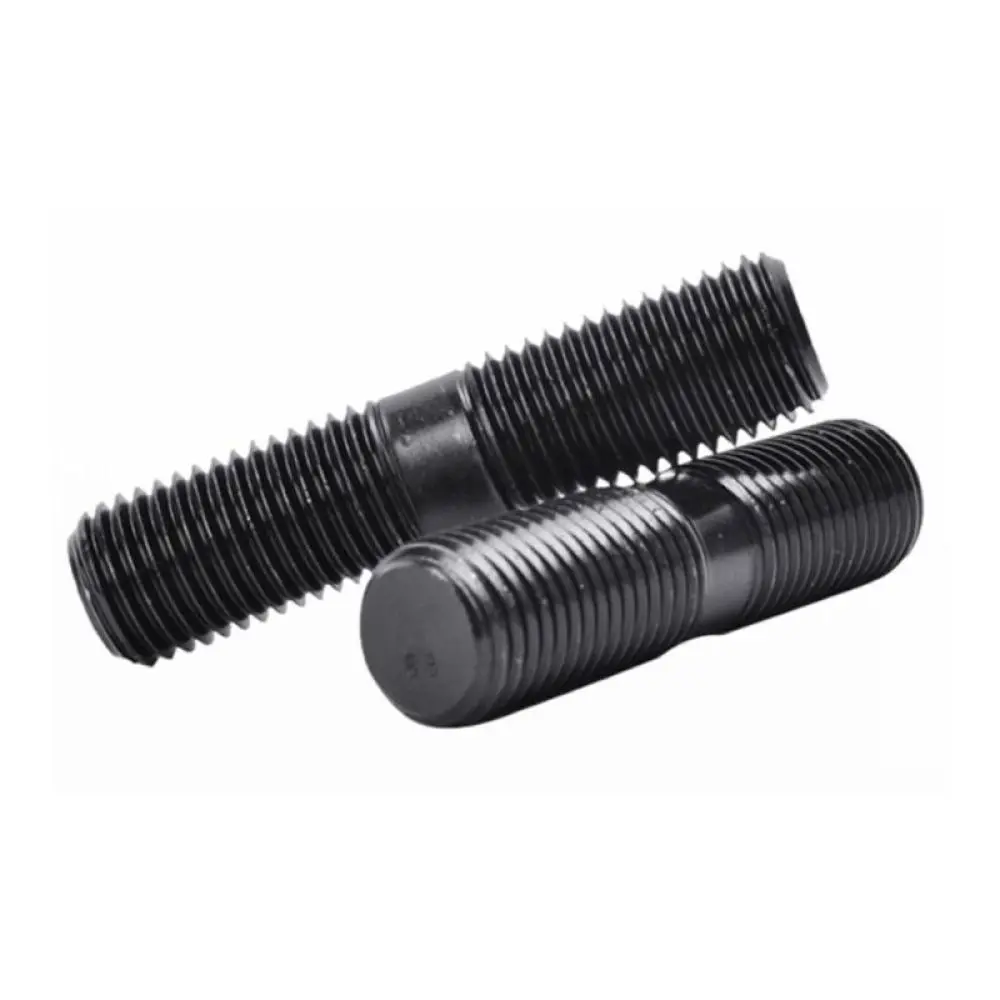 Professional Grade Double Head Threaded Stud Bolt Black Finish Industrial Fasteners For Heavy Duty Equipment Connection