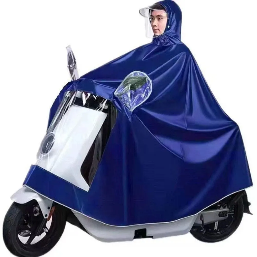 Thickened Material Rain Poncho Extended Wide Brim Waterproof Construction Full Body Poncho Oversized Design Fine Stitching