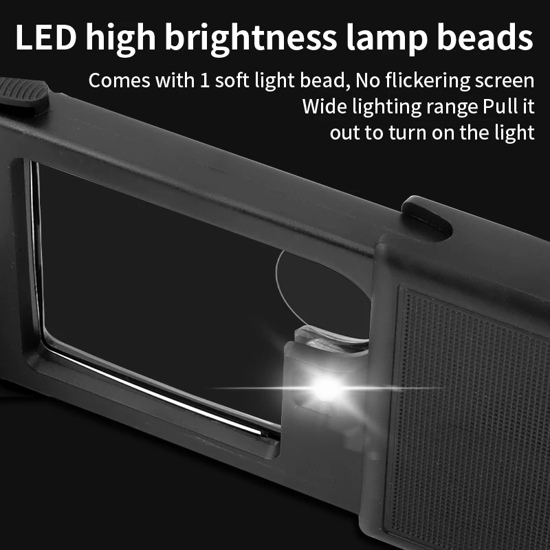 3X 6X Pull-out Magnifier Portable Mini Pocket Reading Magnifying Glass With LED Light UV Jewelry Appraisal Handheld Loupe