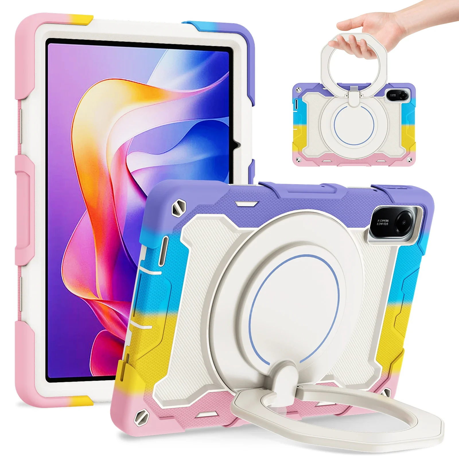 For Xiaomi Redmi Pad 2 11 2025 SE Mini 8.7 Pro 12.1 SE 11 10.61 Xiaomi MiPad 7 11.2 5 6 Pro 12.4 inch 360 Rotating Armor Case