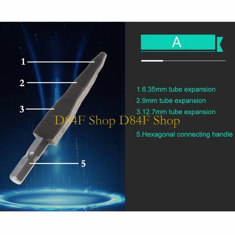 D84F HSS Copper Pipe Swaging Tool Screwdriver Drill Bit Refrigeration Air Conditioner