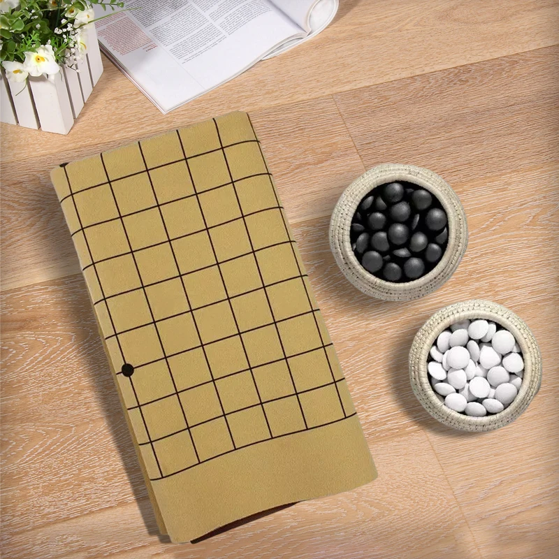 Weiqi Chess Board 19 Line International Standard Chinese Chess Game Go Game Chessboard Synthetic Leather One Side 44x48cm