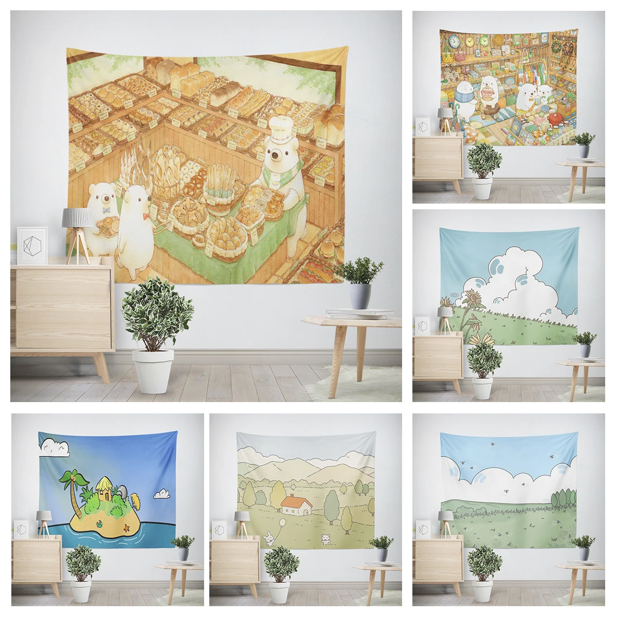 

Home decoration Colorful Animal Scenery room decor wall tapestry aesthetic bedroom aesthetic wall art large fabric wall tapestry