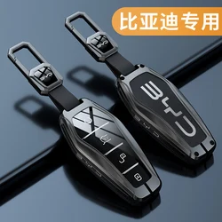 Porte-clés de voiture en alliage de zinc et cuir durable, housse de support pour BYD Atto 3 Han EV DolDave Second Song Pro Tang Dm Qin PLUS MAX Yuan