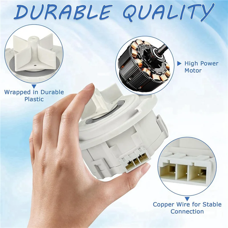 مضخة تصريف غسالة الأطباق A97G 2X EAU 62043401   ايه يو 62043403   لغسالة الأطباق/المجفف كين-مور، استبدل EAU 60710801   ايه يو 60710802