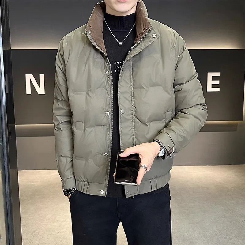 Winter Men's 2025 New Trendy Brand Lightweight Stand up Collar Versatile Simple and Loose Cold resistant and Warm Down Jacket