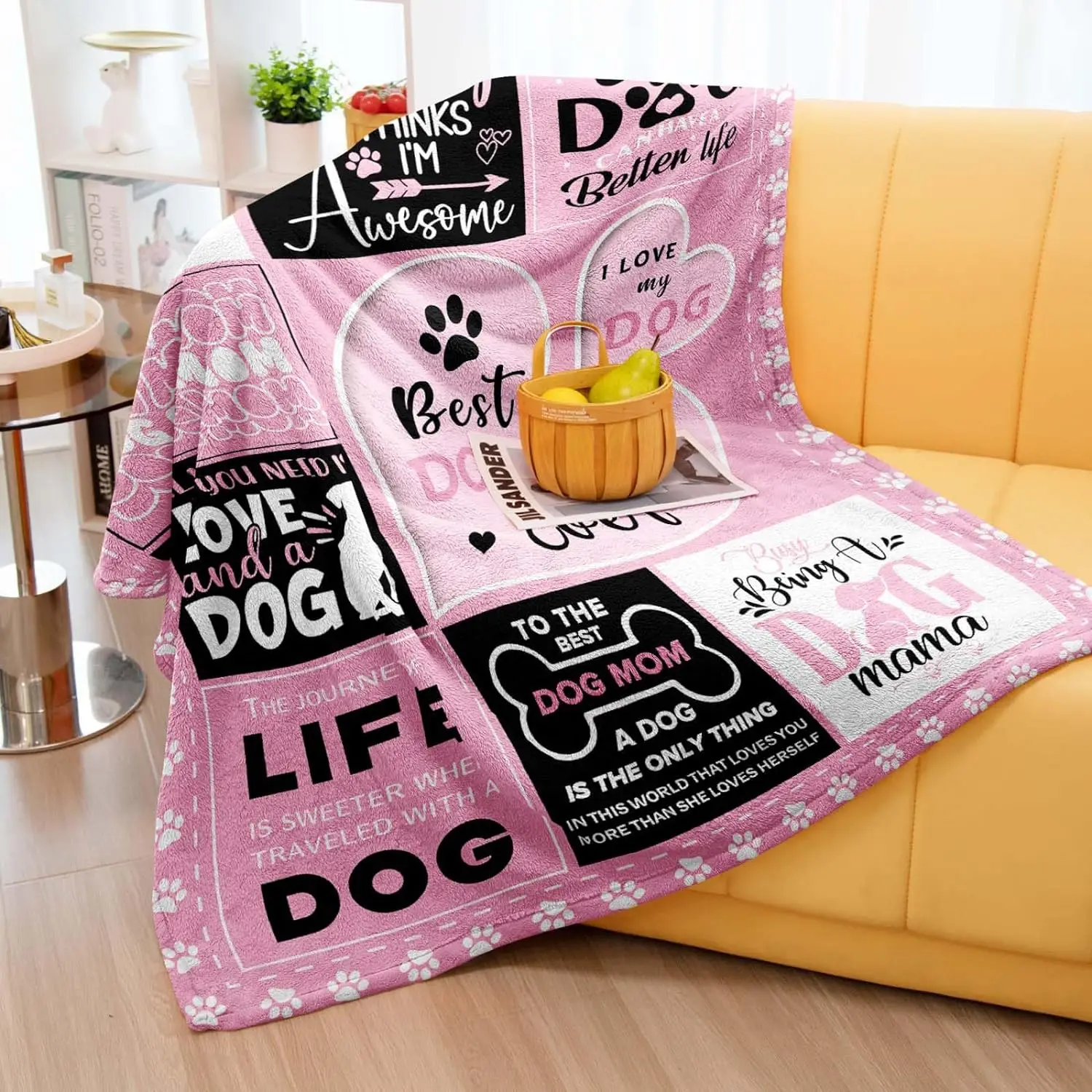 Perfect Gift for Men and Women: Warm Blankets, Flannel Blankets, Gifts for Dog Lovers, Holiday Gifts, and Home/travel Essentials