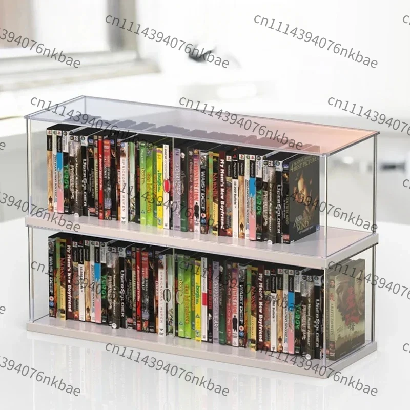 Stackable Clear Acrylic CD DVD Storage Box, Jewel Case Organizer Holder for Small Books, Booklets & Video Game Cases