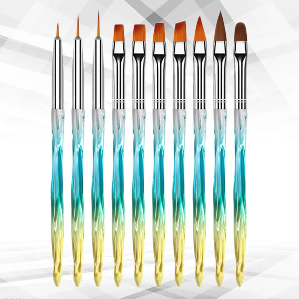 

Набор из 10 ручек для нейл-арта: градиентный синий цвет, для рисования линий, цветов и узоров. Удобные и многоразовые кисти-ручки для ногтей.