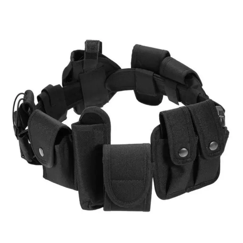 

Military Outdoor Tactical Hunting Training s Guard Utility Kit with QD Buckle Oxford Cloth Airsoft Enforcement Belt Black