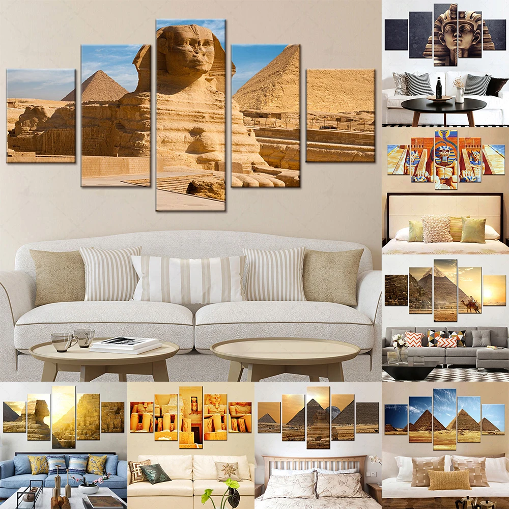 Home Decor Egypt - 5 Panel Ancient Egypt Queen Pharaoh