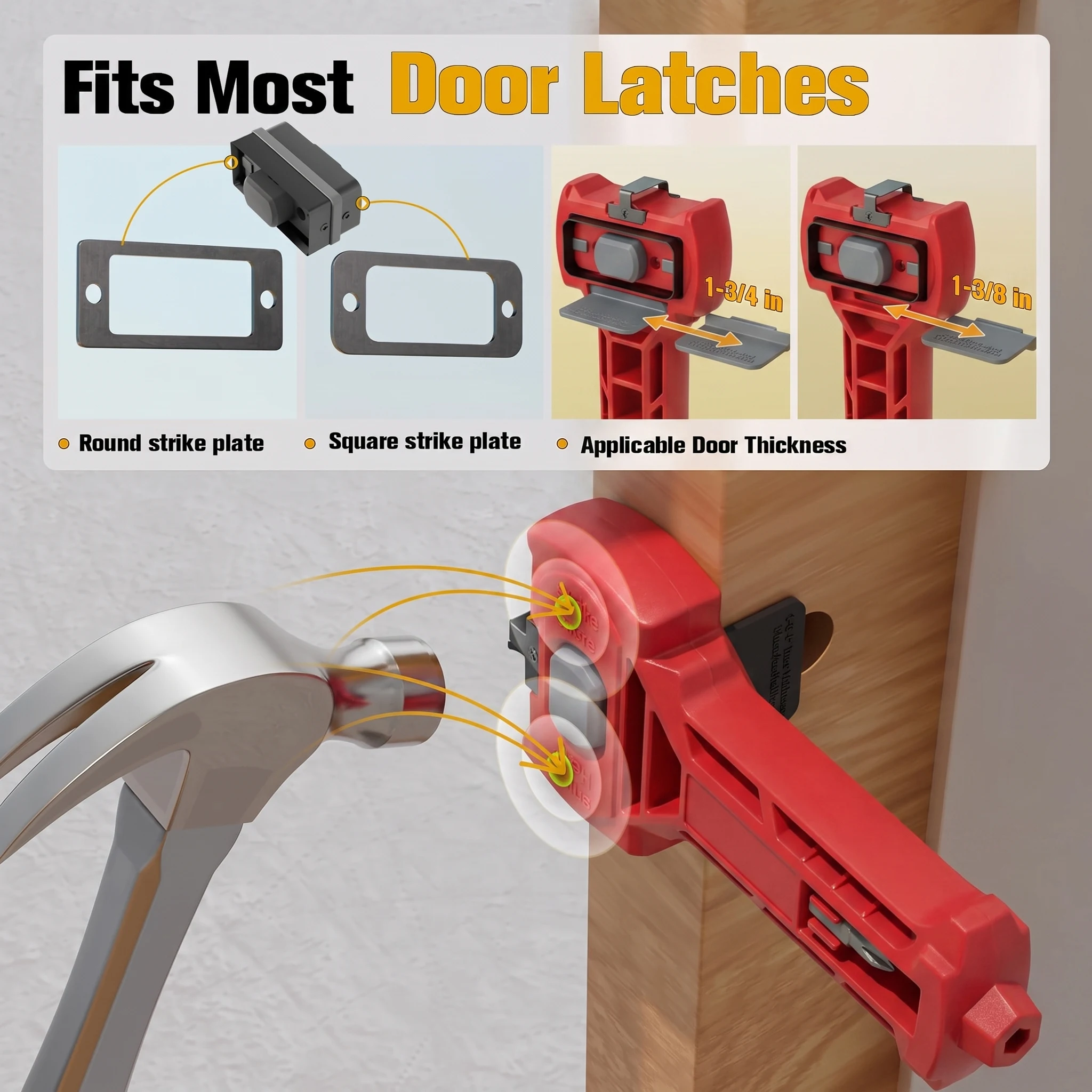 Mortising Chisel for Door Latch Kits, Door Installation, Compatible with Square & Round Latches