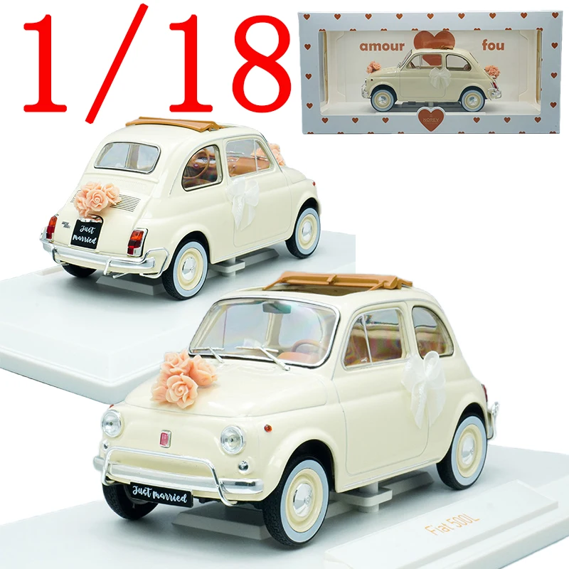 

NOREV, литая под давлением модель автомобиля Fiat из сплава в масштабе 1/18, Fiat 500L, свадебная машина, 1968, игровые транспортные средства, игрушки для мальчиков, подарок, оригинальная коробка