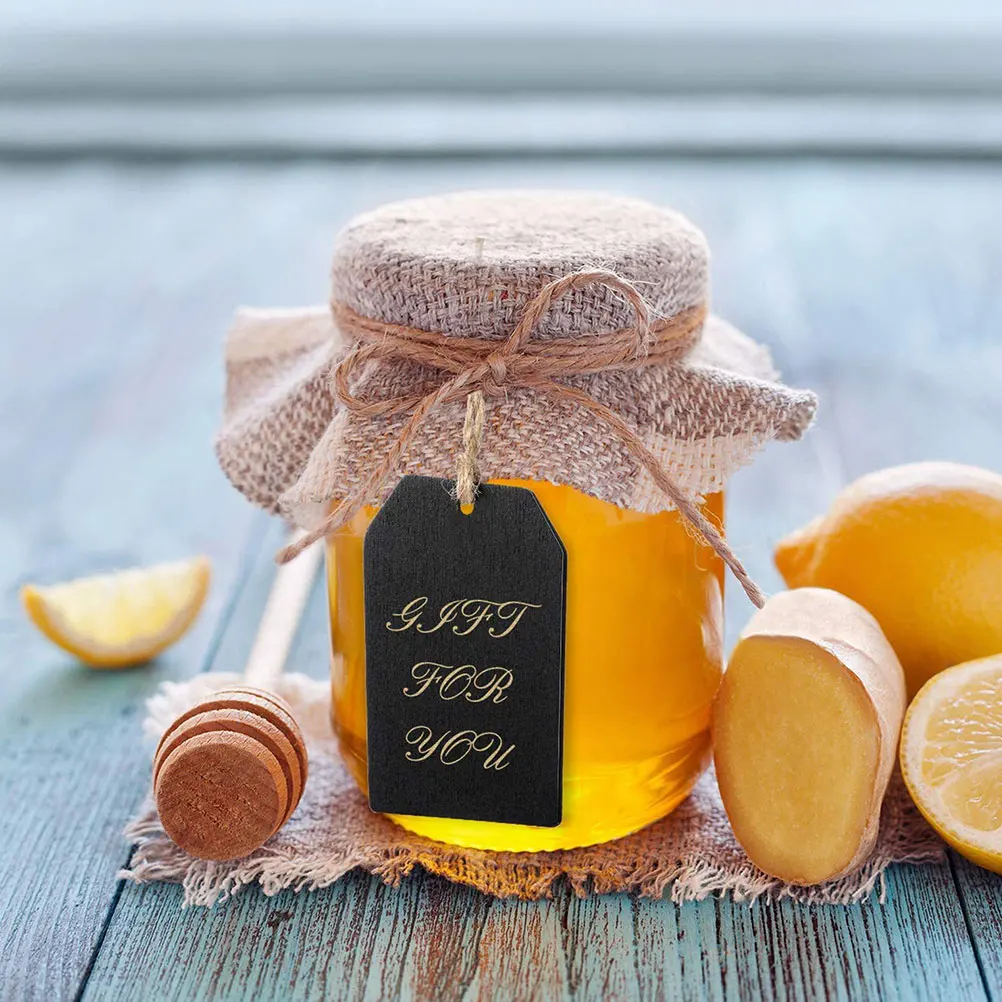 32 Pcs Wooden Labels Chalkboard Tags Pre Punched Holes Reusable Erasable Gift Bottle Wedding Blackboard Display