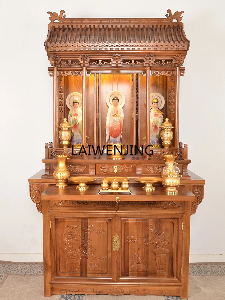 MJY solid wood shrine with door shrine stand cabinet offering table shrine household offering table