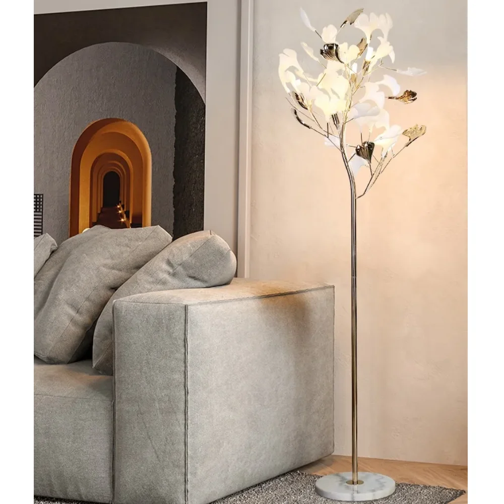 

Modern Floor Lamps for Living Room Sofa Bedroom Bedside Light Modern Art Decor Home Ginkgo Leaf Standing Lighting Fixture Lustre