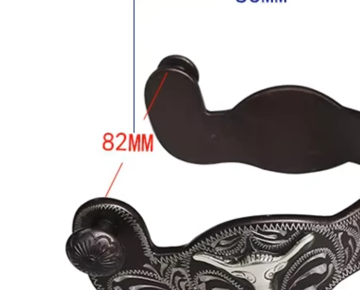 Tiefa Bronze Western-style Spurs Inlaid with German Silver Decorative Panels, Hand-carved Denim Spurs Men's [SP5107]