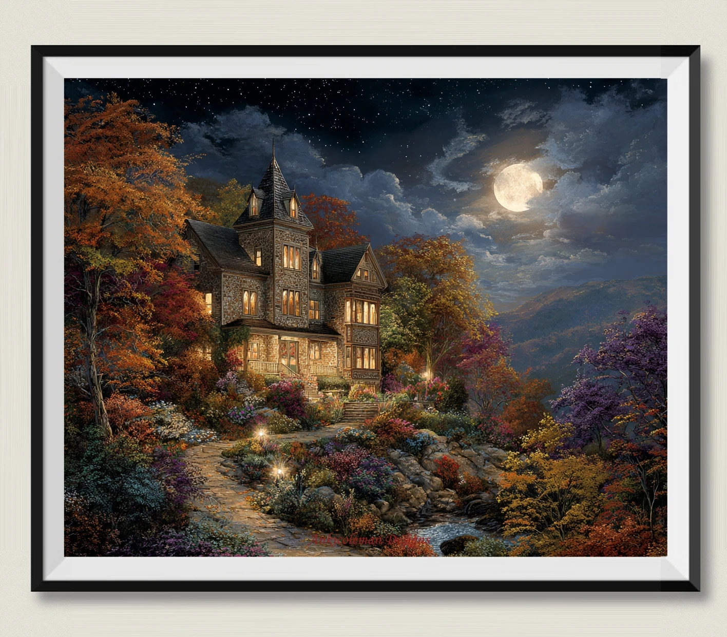 

Autumn Moon over Home - Рукоделие для вышивания DIY DMC Высокое качество - Наборы для вышивки счетным крестом 14 карат Картина маслом