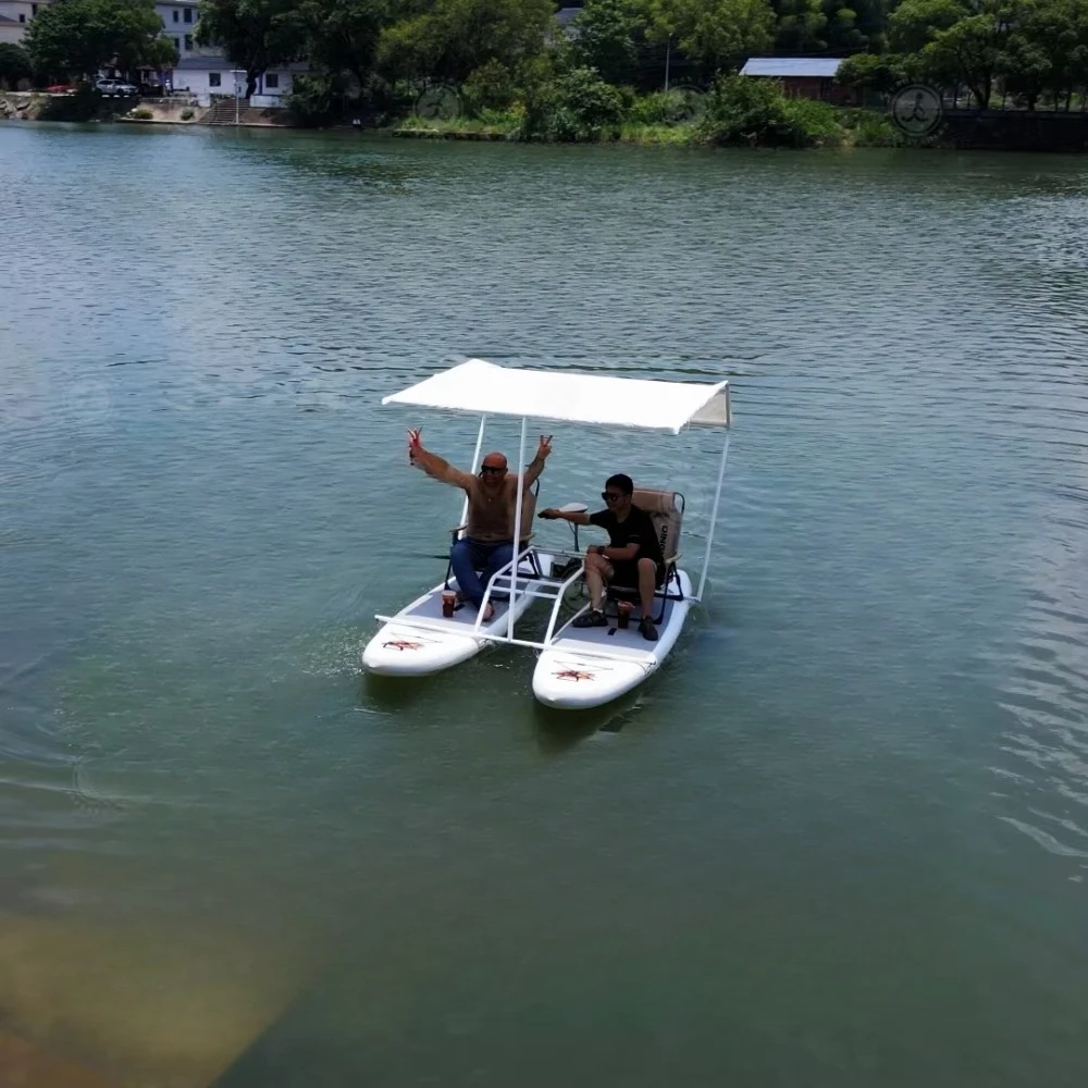 

Hot Sale Inflatable Super Casual Paddle Board Portable Durable Advanced Fishing Floating Boat Catamaran