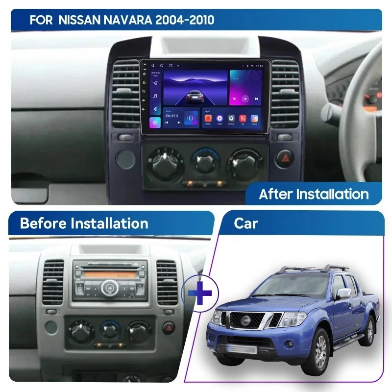 Android 13 For Nissan Navara 3 D40 2004 - 2010 Car Radio Player No 2din Wireless Android Auto Stereo Head Unit GPS Navigation 4G