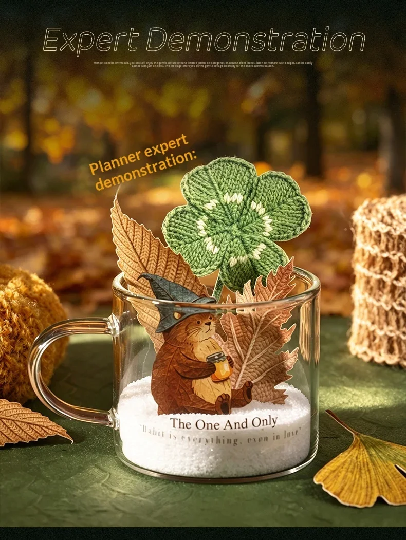 JIANWU Vintage Autumn Leaves Maple Leaf Landscape Material Collage Scrapbooking PET Sticker Creative DIY Journal Stationery