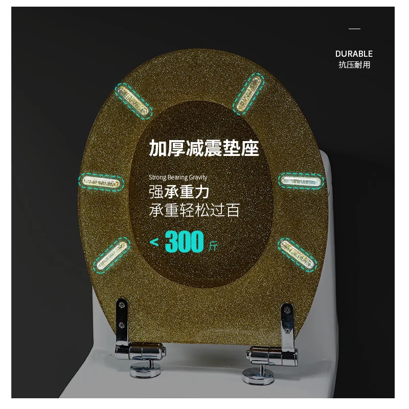 Toilet Cover Household Universal Thickened Toilet Cover Pumping Old-fashioned Toilet Seat Resin Slow Drop Fixing Screw