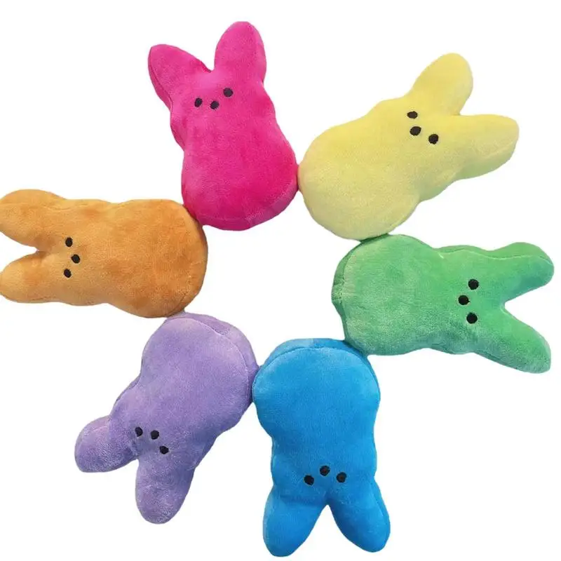 

25cm Cute Plush Bunny Rabbit Peep Easter Toys 6Pcs Simulation Stuffed Animal Doll For Kids Children Soft Pillow Gifts Girl Toy