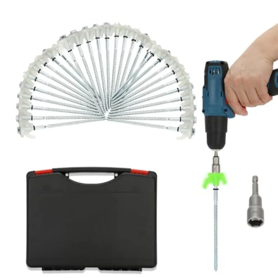 

8-дюймовые сверхпрочные винтовые колышки для палаток - светящиеся в темноте металлические колышки для палаток - стильные винтовые анкеры для крепления к земле для кемпинга