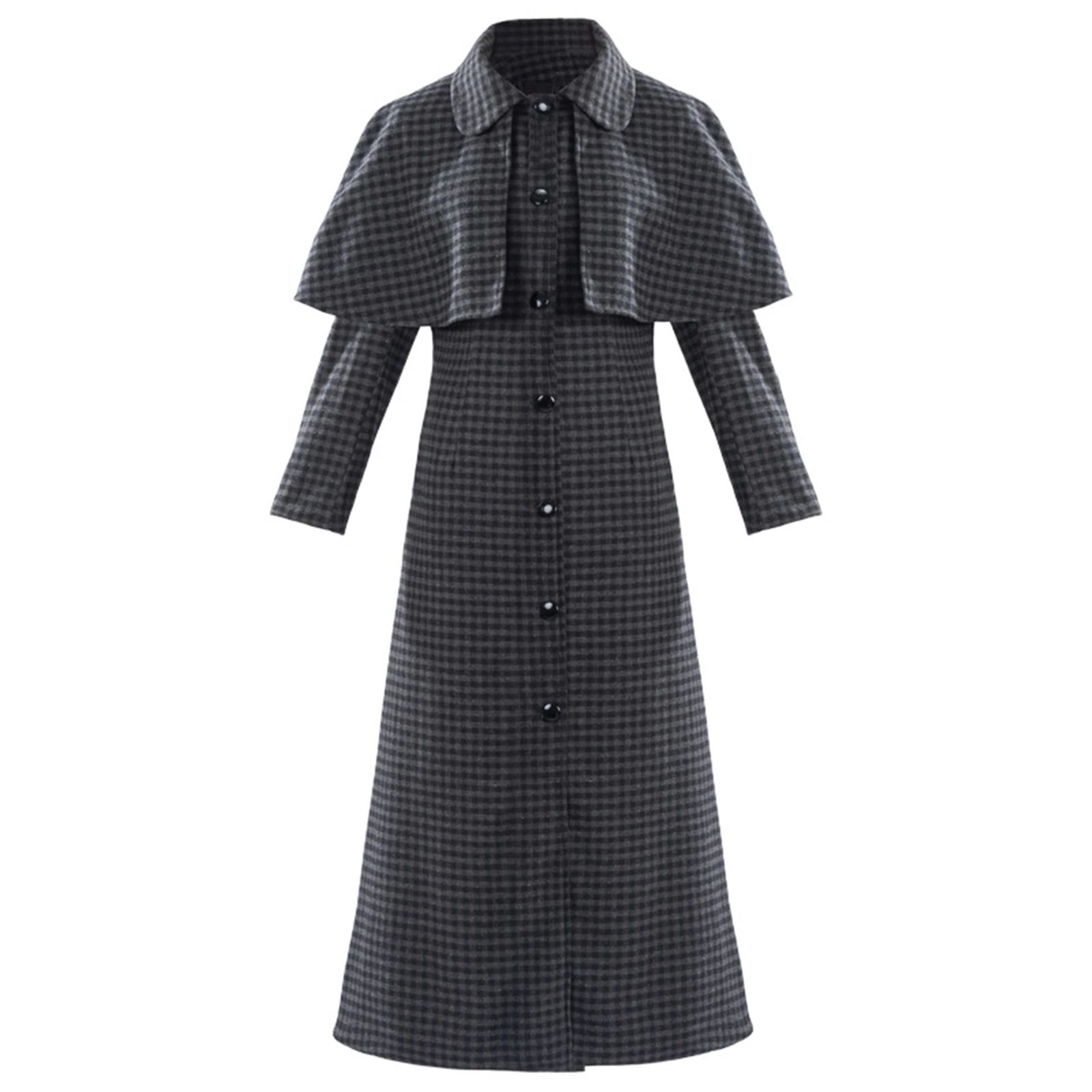 

Tess Cosplay Costume Girl Plaid Coat Button Windbreaker Horror Movie Stage Performance Costume Halloween Set
