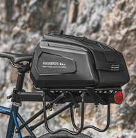 ROCKBROS Bicycle Rear Seat Bag Large Capacity Reflective Waterproof Bike Back Rack Bag With Rain Cover MTB Road Riding Bag