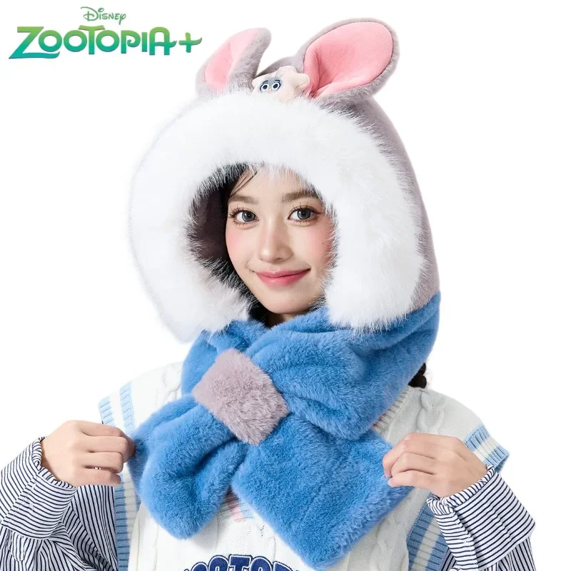 MINISO Zootopia Casual Ear Protectors Hats Scarves 2-in-1 Cartoons Nick Wilde Warmth Earcuff Hat Windproof Cold Gifts for Girls