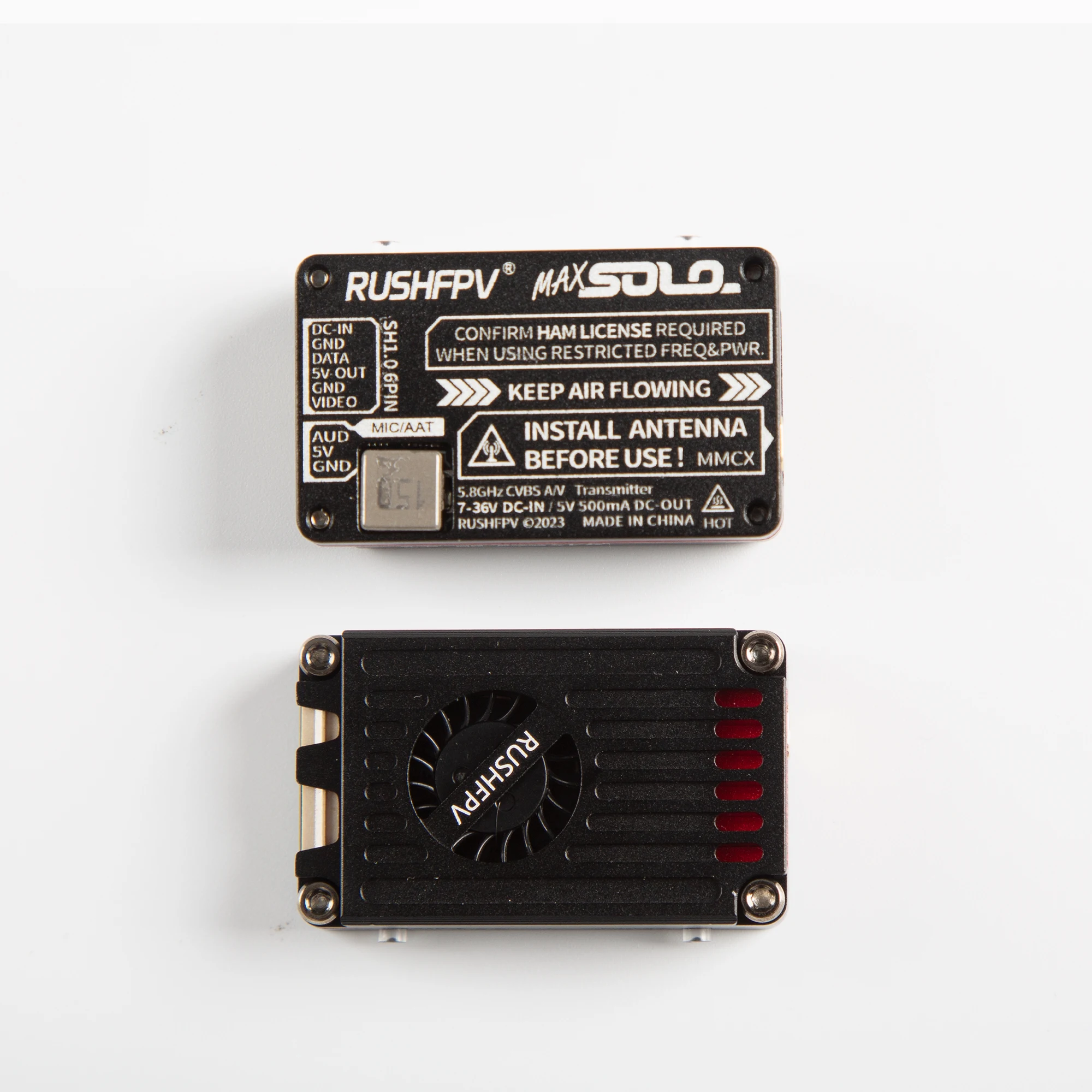 RUSH TANK MAX SOLO 5.8G 2.5W VTX 2-6S Lipo High Power 48CH FPV Video Transmitter CNC shell for FPV Freestyle Long Range Drones