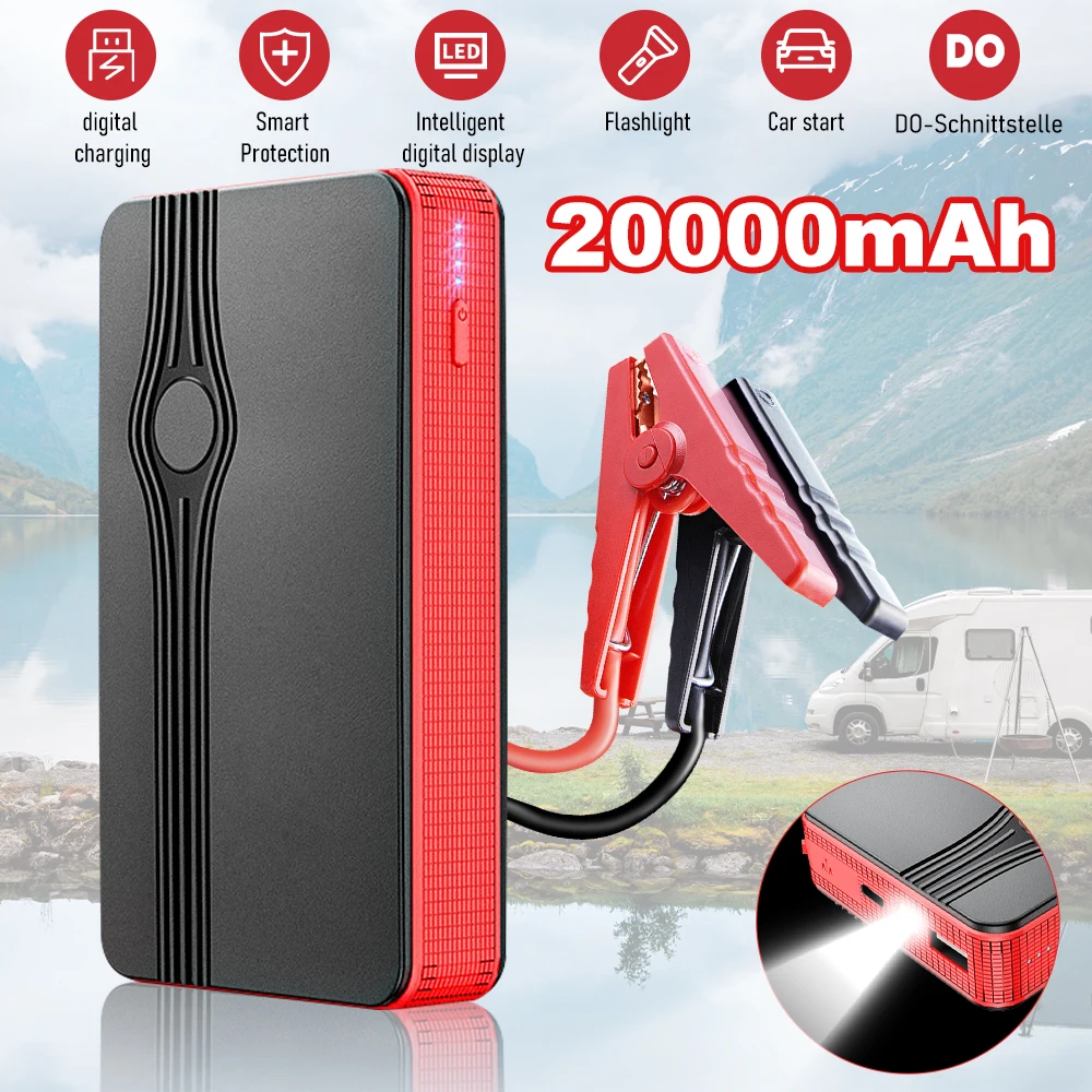 5V Car Jump Starter 300A Car Battery Starter 20000mAh Portable Power Bank Booster Charger Auto Starting Device Emergency Star