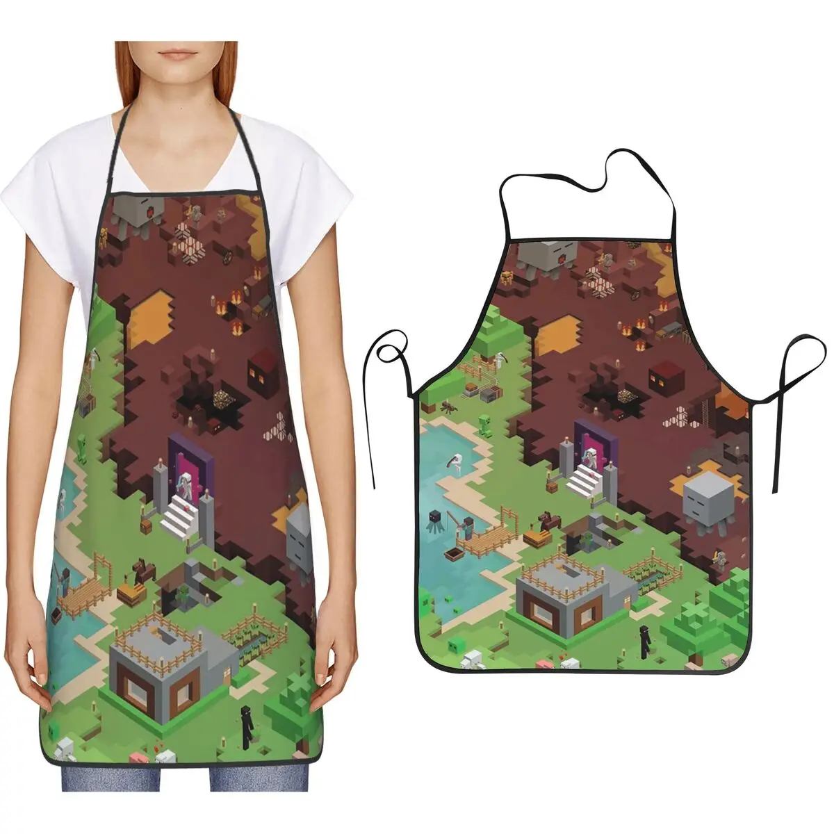 Exploring New Worlds Apron Chef Cooking Cuisine Tablier Bib Kitchen Cleaning Pinafore for Women Men Gardening