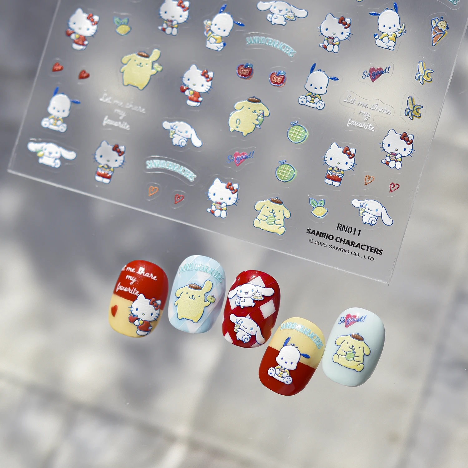 1 Stück Niedliche Sanrio-Charakter Nagelaufkleber mit Gemischten Mustern, Leicht zu Entfernen, Langlebig, für Tägliches Tragen, Mädchenhafte Aufkleber – Detail 10