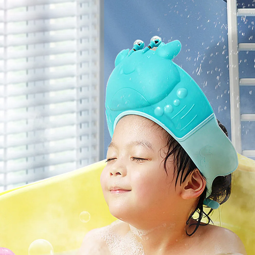 

Kids Cartoon Shampoo Hat Eye Protection Bath Cap Waterproof Baby Shower Gift Compact Lightweight Bathing Accessory