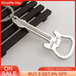 Bottle Opener  New Design Guitar Beer Bottle Can Opener Alloy Hangings Ring Keychain Tools Household Gifts Kitchen Tools