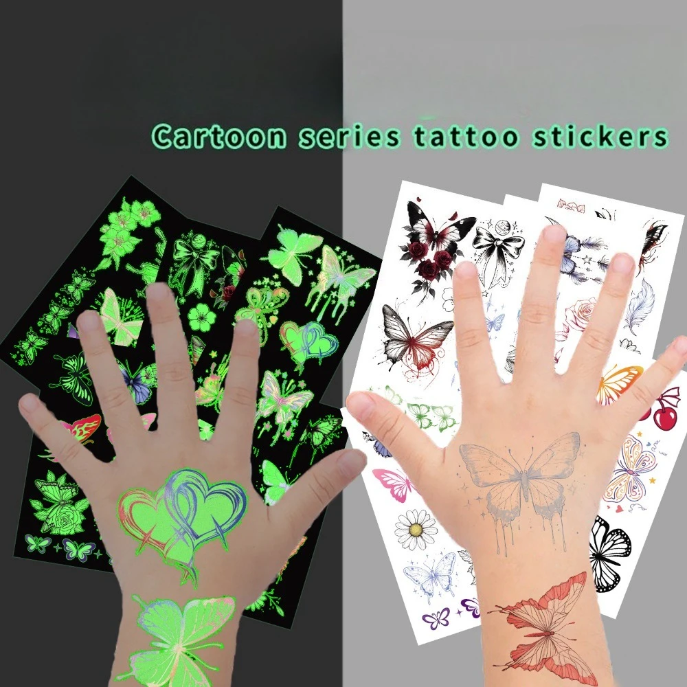 10Pcs luminous color butterfly series tattoo sticker holiday