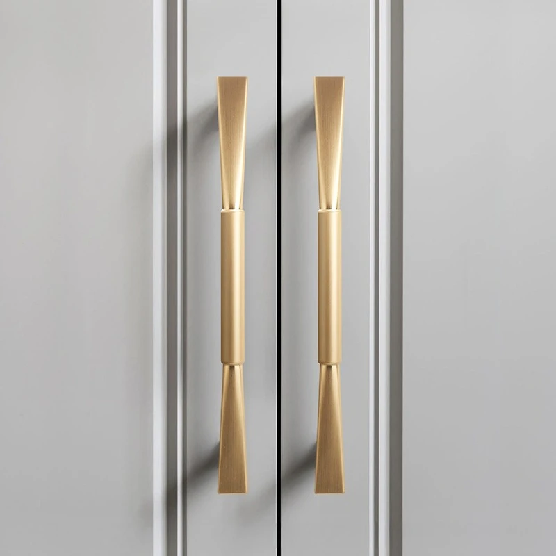 Modern Minimalist Gold Black Cabinet Handles Luxury European Style for Wardrobe Kitchen Drawer Bathroom