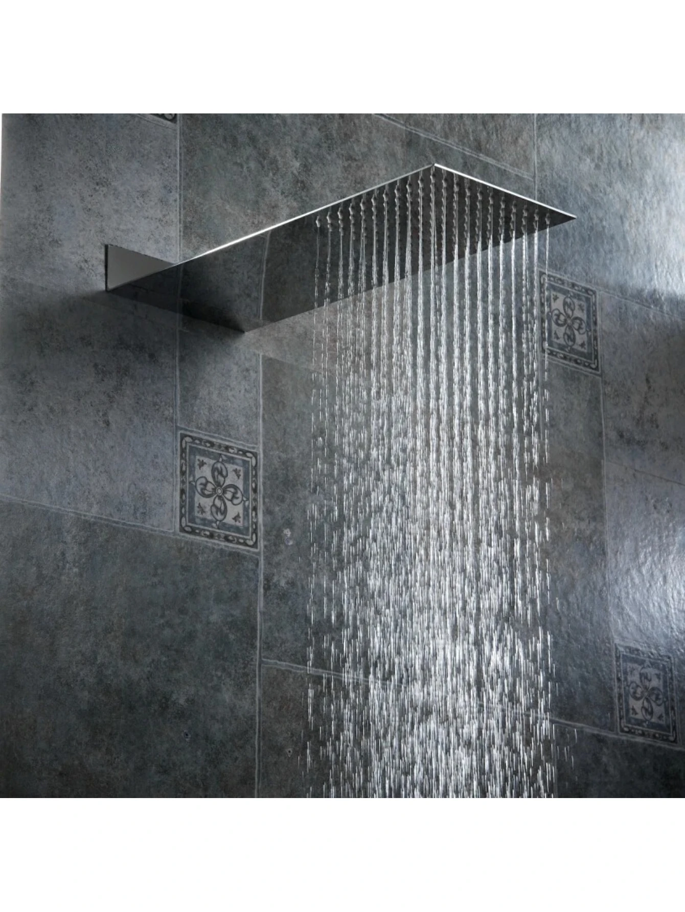 Pressure Into The Wall Concealed Shower Head Ultra Thin Stainless Steel Shower Head Becola Chrome&Black Bathroom Shower Nozzle