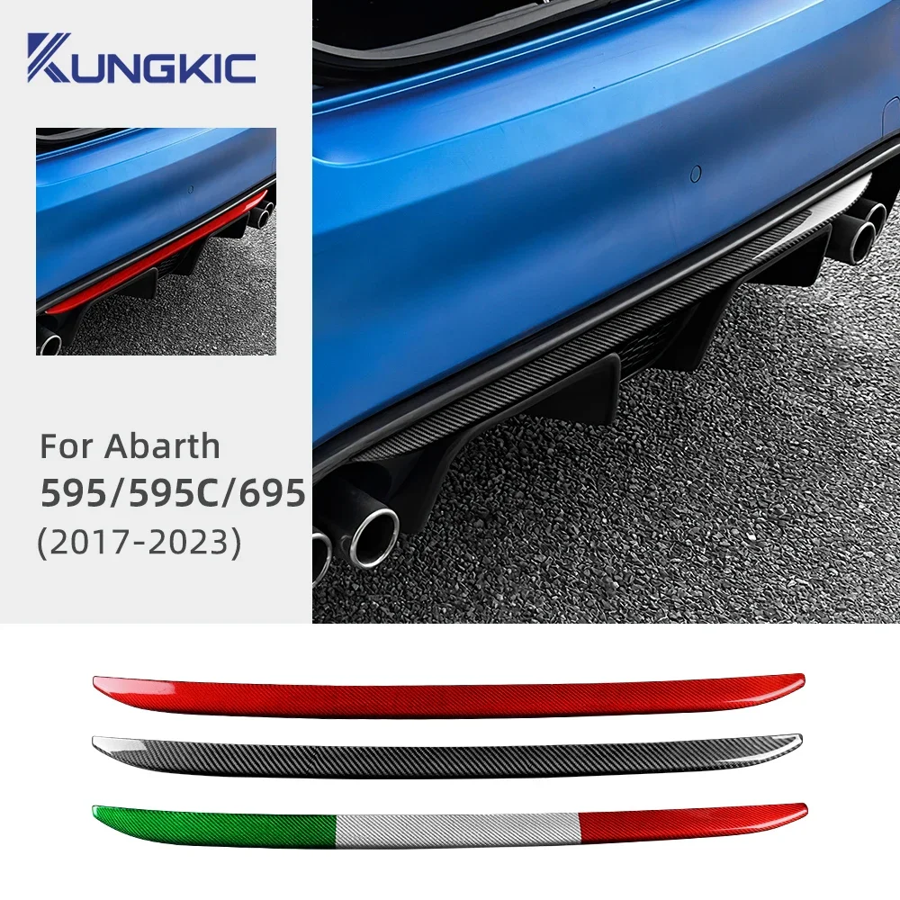 

Настоящее твердое углеродное волокно для Abarth 595 695 595C 2017 2018 2019 2020 2021 2022 2023 декоративная наклейка на задний бампер автомобиля, аксессуары