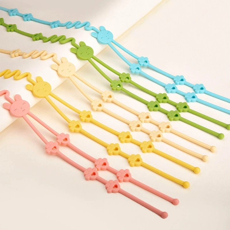 BPA Free Silicone Baby Pacifier Clips Chain Nipple Holder Clip Adjustable Anti-drop Stroller Toys Safety Straps Baby Accessories