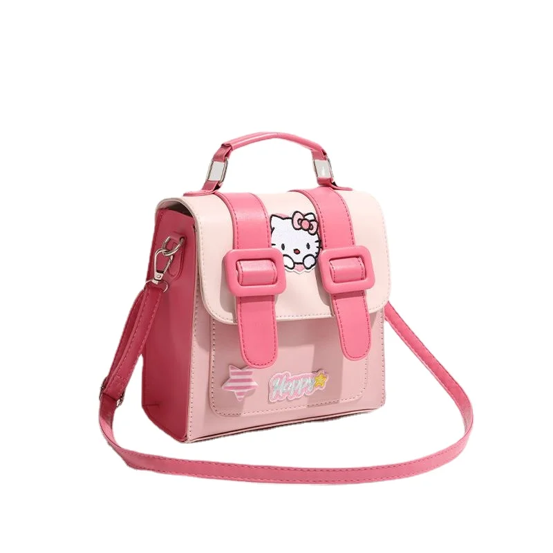 miniso pu mochila rosa de couro para mulheres hello kitty bolsa de ombro mini mochilas bolsa de designer marca de luxo moda 01