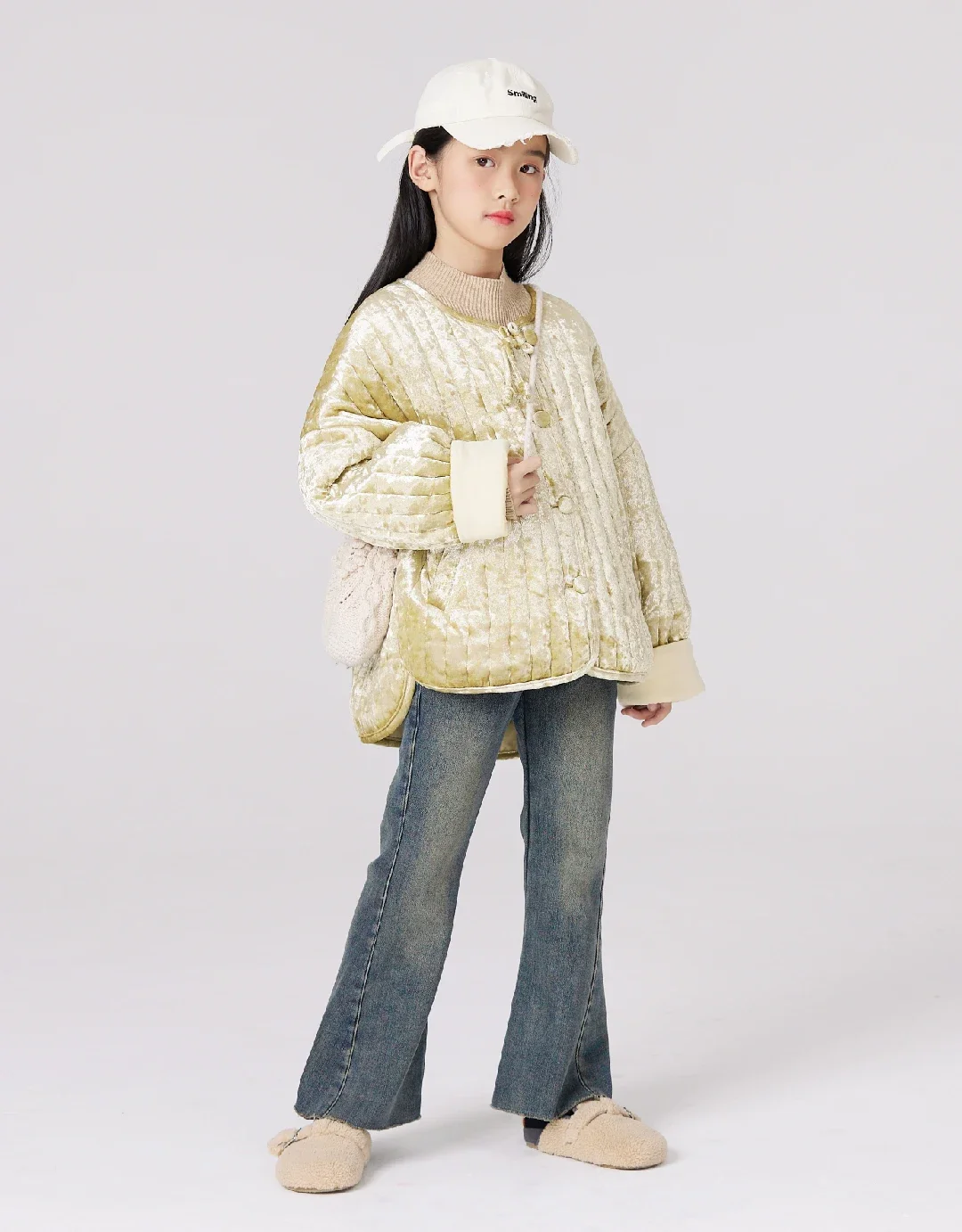 Girls Denim Pants Korean Style Delicate Casual Stretch Micro Wash Old Vintage Cashmere Childrens Girls Fashion Denim Pants