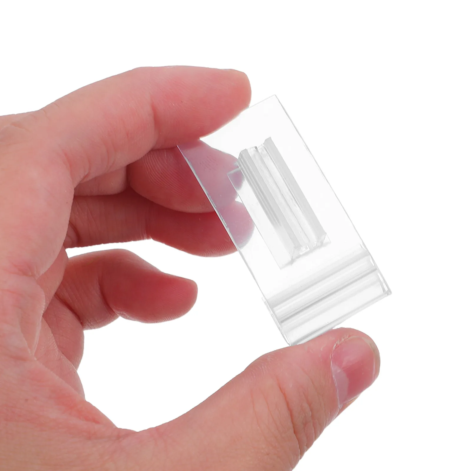 

20Pcs Transparent Plastic Retail Display Clips Sign Holder Gripper Clamps for Shelf Labels Price Tags Store Organization