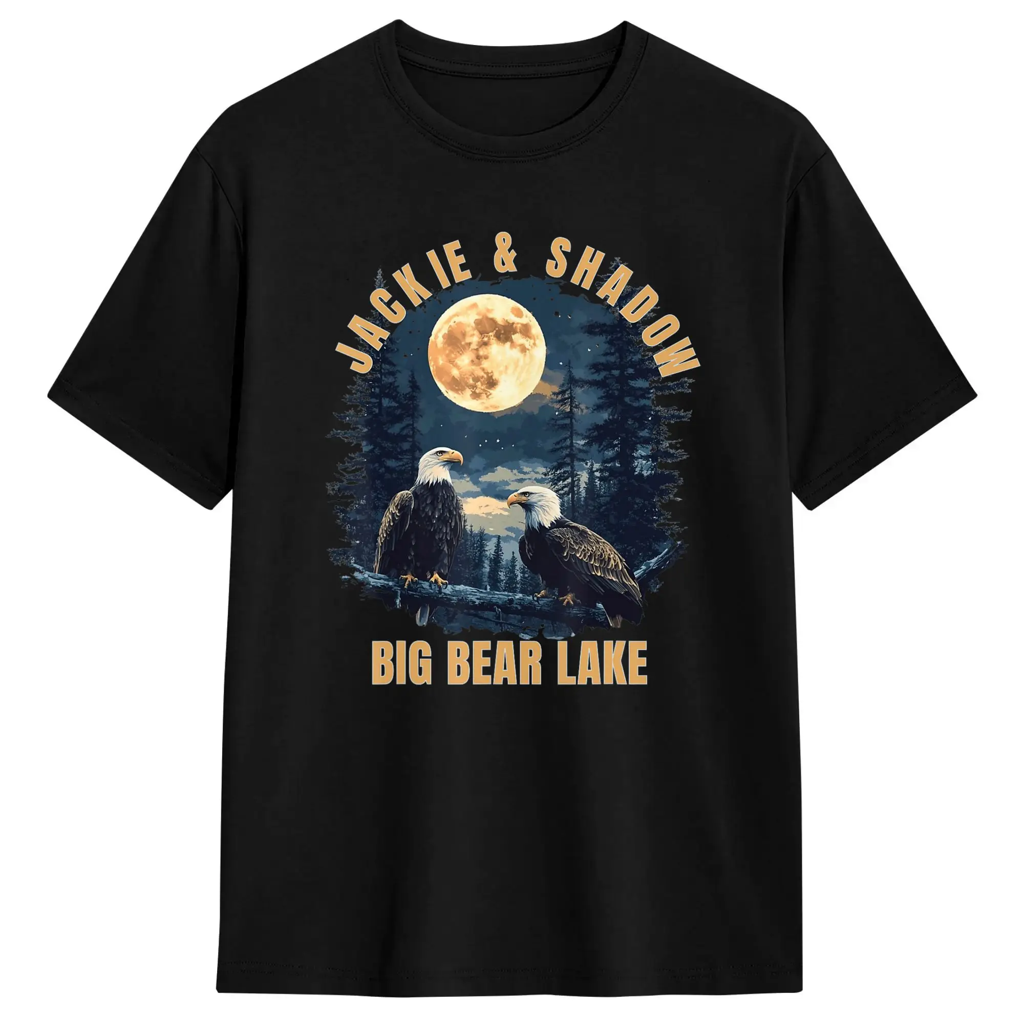 Bald Eagles Big Bear Jackie and Shadow Pure Cotton T Shirts  Trendy Cool Tee Shirt for Couple  Y2K Retro Print Short Sleeve Tops