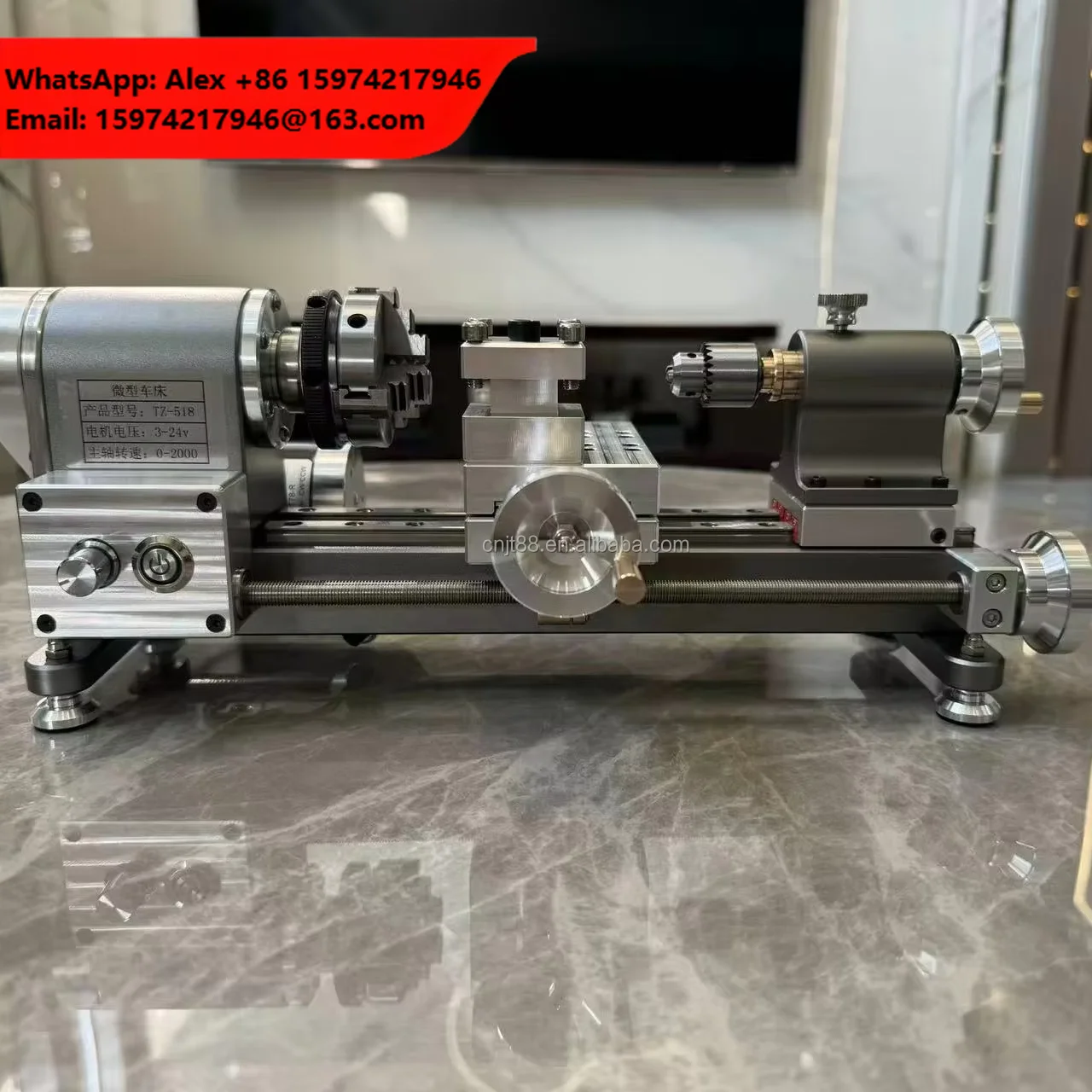 Mini 220V 30W DIY Desktop Lathe Spindle Taper Light Duty Household Horizontal Energy Saving 1 Year Warranty