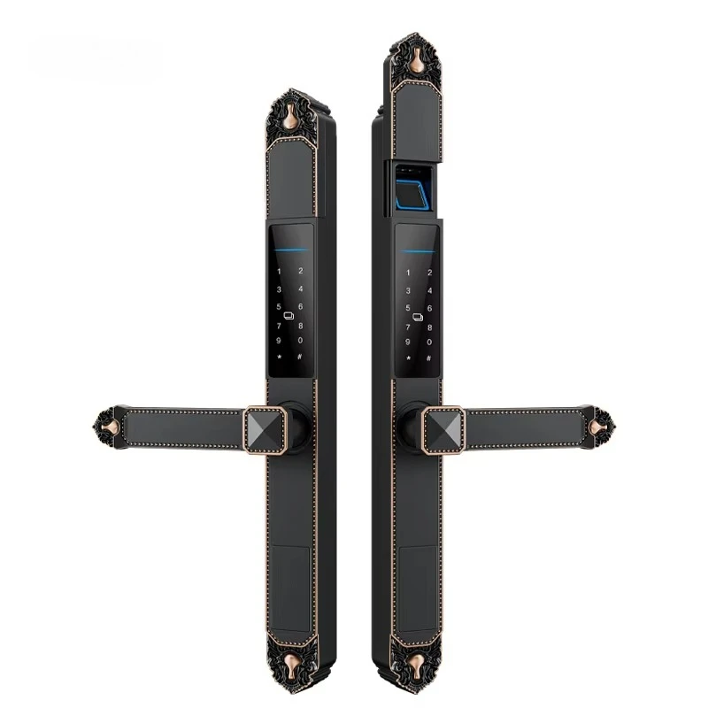 Waterproof Tuya Sliding Door Smartlock 85 Mortise Latch Doors Handle with Locks Fingerprint Handle Electric Smart Lock